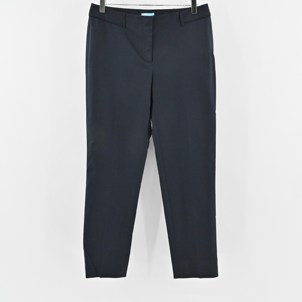 J McLaughlin Pleated Pants Womens Size 8 Blue Cotton Modal Stretch Slim Trouser
